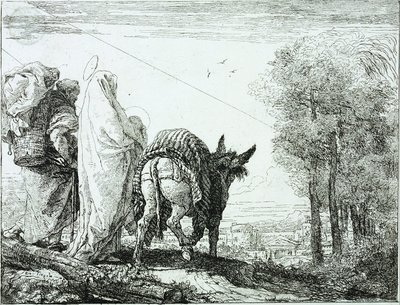 Die Flucht nach Ägypten von Domenico Tiepolo